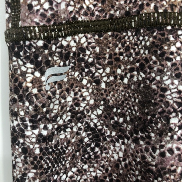 FABLETICS Powerhold Define Mid-Rise Snakeskin Print Brown & Black Leggings - Picture 9 of 11